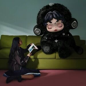 SOLD - Skullpanda Plush Doll Pendant - Darkness